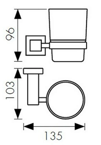 Держатель стакана Kaiser KH-2305 хром латунь Держатель стакана Kaiser KH-2305 хром латунь