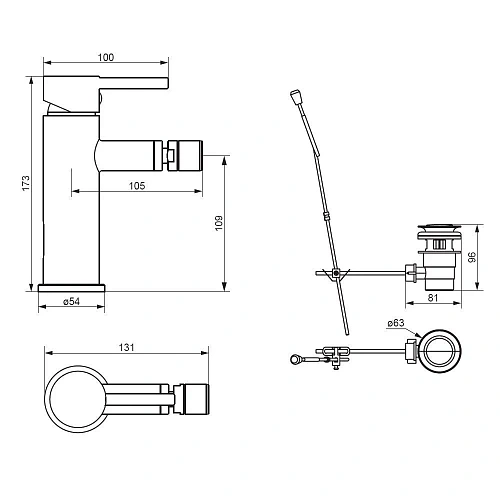 Смеситель для биде Damixa Scandinavian Pure 360240300 Смеситель для биде Damixa Scandinavian Pure 360240300