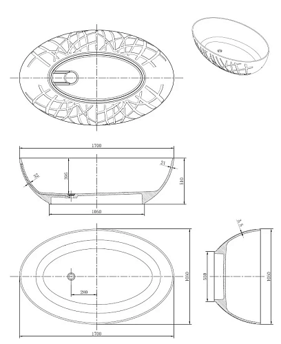 Ванна отдельностоящая NTBagno Ciotola NT307 Black из искусственного камня Ванна отдельностоящая NTBagno Ciotola NT307 Black из искусственного камня