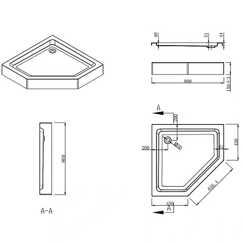 Душевой уголок Esbano (ESUGR8160) ESR-816090х90х200 Душевой уголок Esbano (ESUGR8160) ESR-816090х90х200