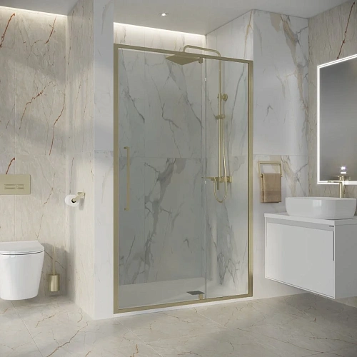 Душевая дверь Niagara Nova NG-45-12ASG (120х195) распашная, золото сатин, стекло прозрачное Душевая дверь Niagara Nova NG-45-12ASG (120х195) распашная, золото сатин, стекло прозрачное