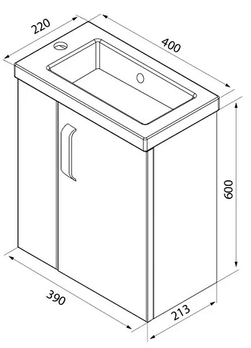 Тумба с раковиной IDDIS Torr 40 подвесная белая полки слева (TOR40W1i95K) Тумба с раковиной IDDIS Torr 40 подвесная белая полки слева (TOR40W1i95K)