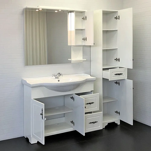 Зеркальный шкаф Comforty Севилья-100 00003132628 слоновая кость Зеркальный шкаф Comforty Севилья-100 00003132628 слоновая кость