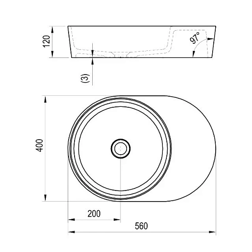 Раковина Ravak Moon 2S без перелива XJN01300003 Раковина Ravak Moon 2S без перелива XJN01300003