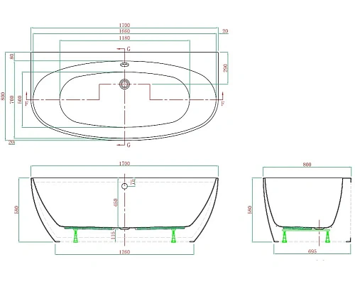 Акриловая ванна VAGNERPLAST BENIN 170 KRBV178BEN9X-64 Акриловая ванна VAGNERPLAST BENIN 170 KRBV178BEN9X-64