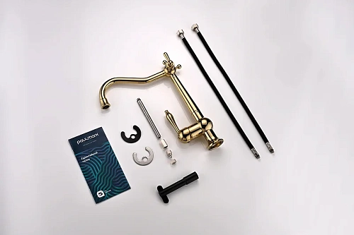 Смеситель для кухни Paulmark Retro золото Re213226-G Смеситель для кухни Paulmark Retro золото Re213226-G