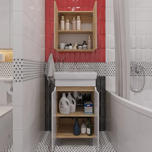 Тумба с раковиной DIWO Архангельск 60 дуб сонома, подвесная 569760 Тумба с раковиной DIWO Архангельск 60 дуб сонома, подвесная 569760