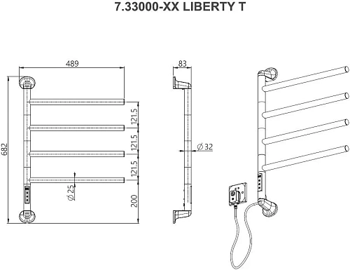 Полотенцесушитель электрический Allen Brau Liberty 683х489 7.33000-31 черный матовый Полотенцесушитель электрический Allen Brau Liberty 683х489 7.33000-31 черный матовый
