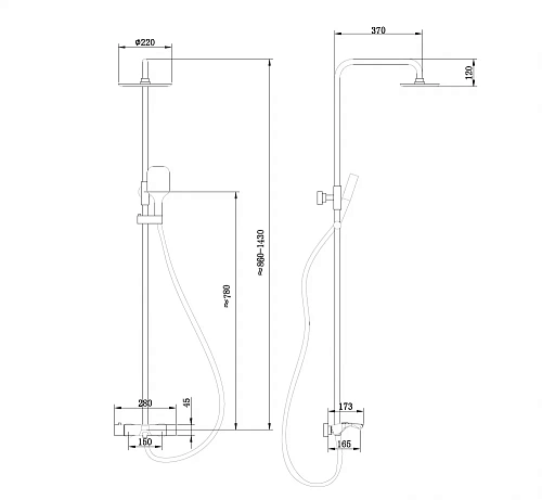 Душевая система ABBER Thermostat AF8516FWL с термостатом и изливом, белый матовый Душевая система ABBER Thermostat AF8516FWL с термостатом и изливом, белый матовый