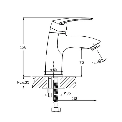 Смеситель для раковины Orange Alfi M18-021br бронза Смеситель для раковины Orange Alfi M18-021br бронза