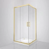 Душевой уголок BelBagno LUCE-A-2-100-C-ORO 100x100 см, профиль золото, стекло прозрачное Душевой уголок BelBagno LUCE-A-2-100-C-ORO 100x100 см, профиль золото, стекло прозрачное