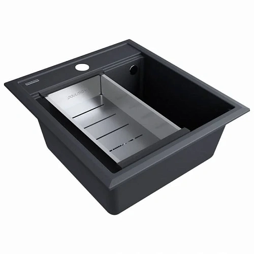 Кухонная мойка Paulmark STEPIA 45 с коландером ADVANCE брашированная PM114651-AN+A375-BS Кухонная мойка Paulmark STEPIA 45 с коландером ADVANCE брашированная PM114651-AN+A375-BS