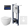 Детальная картинка товара «комплект инсталляции am.pm spirit v2.0 is450a38.701700 с унитазом flashсlean, сиденьем микролифт и клавишей черный»