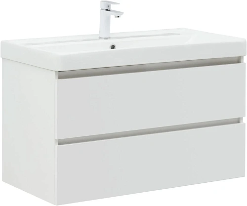 Тумба с раковиной Aquanet Вега 90 00327998 белый глянец Тумба с раковиной Aquanet Вега 90 00327998 белый глянец