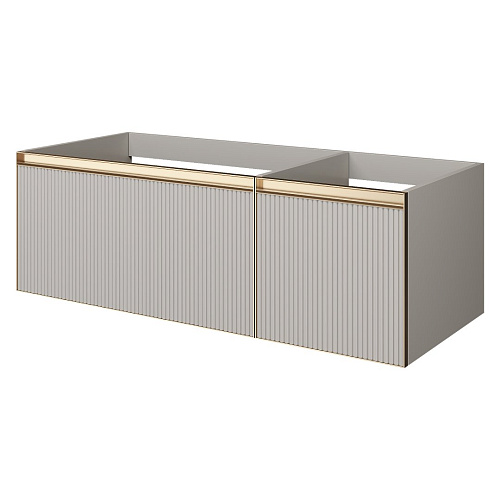 Тумба под раковину Armadi Art QUATRO 2 120см (80+40) рифл CASHMERE FUGA профиль MATT GOLD 790-M2-120-CM-RIB-MG Тумба под раковину Armadi Art QUATRO 2 120см (80+40) рифл CASHMERE FUGA профиль MATT GOLD 790-M2-120-CM-RIB-MG