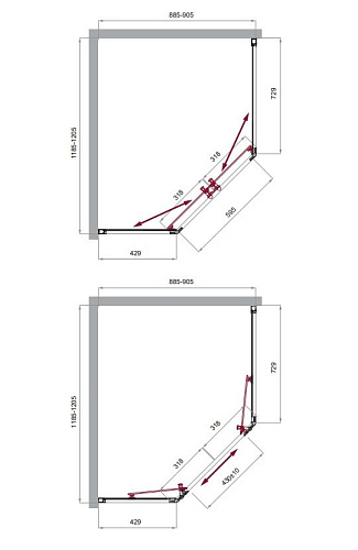 Душевой уголок BelBagno UNO-195-PH-2-120/90-C-Cr 1200x900 мм Душевой уголок BelBagno UNO-195-PH-2-120/90-C-Cr 1200x900 мм
