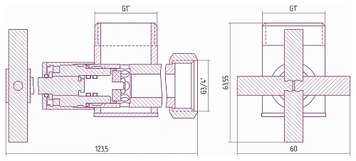 Вентиль Сунержа угловой крест 12-1304-0134 Белый Вентиль Сунержа угловой крест 12-1304-0134 Белый