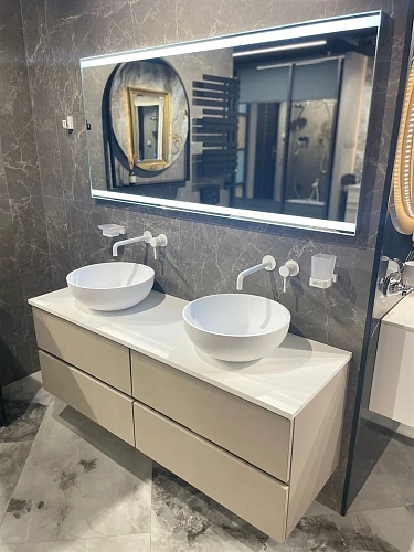 Раковина Boheme Corian 879-35 круглая матовая, Slim 35см 350x350x125 Раковина Boheme Corian 879-35 круглая матовая, Slim 35см 350x350x125