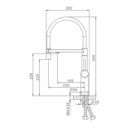 Смеситель для кухниRaglo R20.63.03 с подключением к фильтру, гибкий излив, сатин золотой Смеситель для кухниRaglo R20.63.03 с подключением к фильтру, гибкий излив, сатин золотой