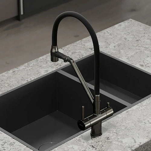 Смеситель для кухни Sancos Dora SC4003GG под фильтр, вороненая сталь Смеситель для кухни Sancos Dora SC4003GG под фильтр, вороненая сталь