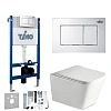 Картинка анонса товара «комплект унитаза timo soli twc-01+fp-004+tk-303 белый с инсталляцией, клавишей смыва reko хромированная с шумоизоляцией и креплениями»