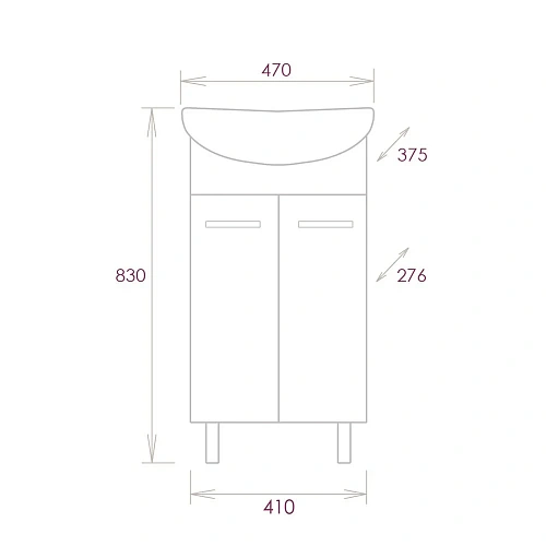 Тумба под раковину Onika КОРАЛЛ 47.10 104701 Тумба под раковину Onika КОРАЛЛ 47.10 104701
