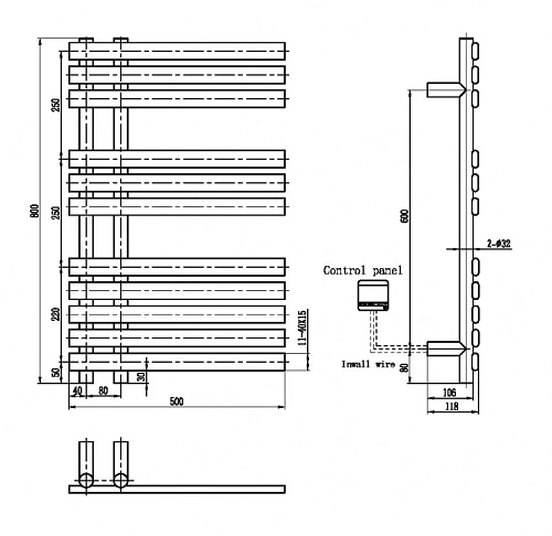 Полотенцесушитель электрический Boheme VENTURO 723-GM GUN METAL Полотенцесушитель электрический Boheme VENTURO 723-GM GUN METAL