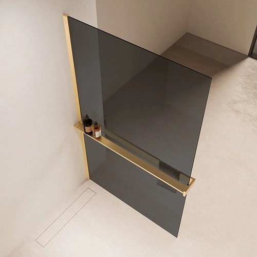 Душевая перегородка Vincea Walk-In VSW-1HR900CGG 900x2000 матовый золотой, стекло тонированное Душевая перегородка Vincea Walk-In VSW-1HR900CGG 900x2000 матовый золотой, стекло тонированное