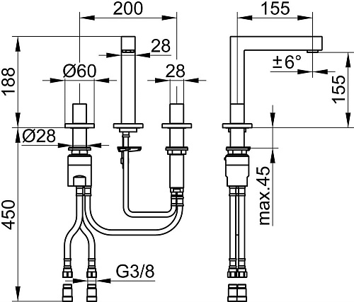 Смеситель для раковины Keuco Edition 90 59015010100 Смеситель для раковины Keuco Edition 90 59015010100