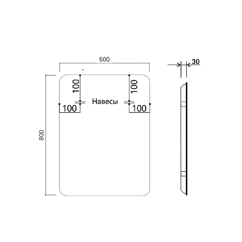 Зеркало Vincea LED VLM-3VC600B 600х800 c сенсорным выключателем и диммером Зеркало Vincea LED VLM-3VC600B 600х800 c сенсорным выключателем и диммером