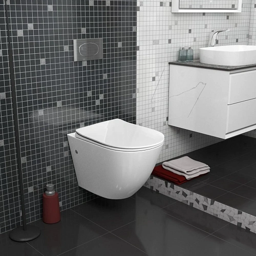 Унитаз подвесной GROSSMAN GR-4411S 560x360x350 безободковый с тонкой крышкой Унитаз подвесной GROSSMAN GR-4411S 560x360x350 безободковый с тонкой крышкой