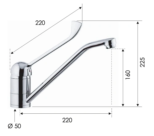 Смеситель для раковины Remer K44 медицинский Смеситель для раковины Remer K44 медицинский