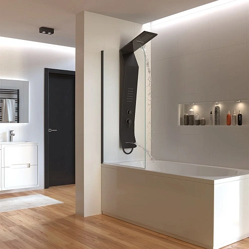 Душевая панель Taliente A06 140x22см, черный TA-G-A06B/Bb+s Душевая панель Taliente A06 140x22см, черный TA-G-A06B/Bb+s