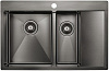 Картинка анонса товара «кухонная мойка paulmark aisi304 union pm537851-gml вороненая сталь левая 780х510мм»
