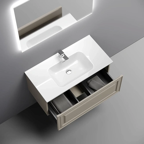 Тумба под раковину Sancos Very VR90CE 890х445х406 Beige Soft, подвесная Тумба под раковину Sancos Very VR90CE 890х445х406 Beige Soft, подвесная