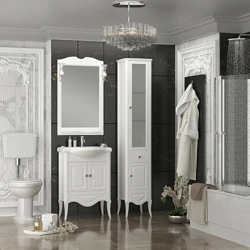 Шкаф-пенал Opadiris Брунелла, белый матовый, правый 00-00004340 Шкаф-пенал Opadiris Брунелла, белый матовый, правый 00-00004340