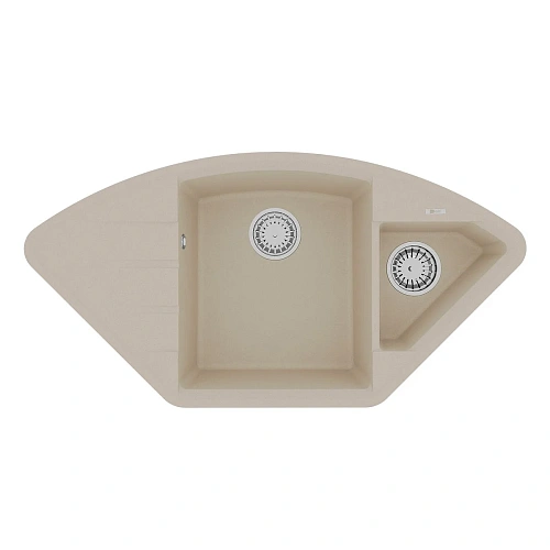 Кухонная мойка Lemark IRKANA 980 врезная угловая из кварцгранита, с крылом, бежевый 9910044 Кухонная мойка Lemark IRKANA 980 врезная угловая из кварцгранита, с крылом, бежевый 9910044