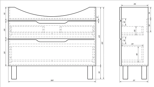 Тумба под раковину DREJA LAGUNA PLUS, 105 см, подвесная/напольная, 2 ящика, с опорами, белый глянец 99.0108 Тумба под раковину DREJA LAGUNA PLUS, 105 см, подвесная/напольная, 2 ящика, с опорами, белый глянец 99.0108