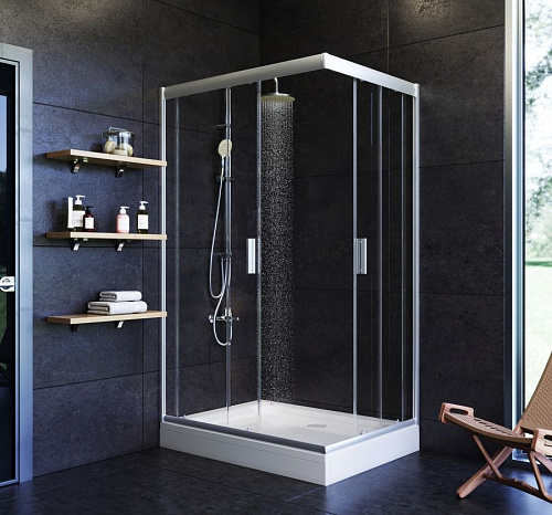 Душевой уголок AM.PM Gem W90G-404-120280-MT Twin Slide 120x80, профиль хром матовый, стекло прозрачное Душевой уголок AM.PM Gem W90G-404-120280-MT Twin Slide 120x80, профиль хром матовый, стекло прозрачное