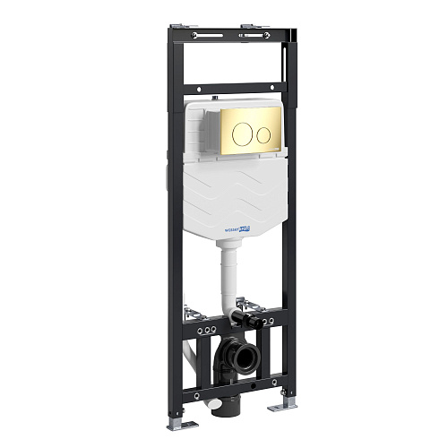 Инсталляция для унитаза WasserKRAFT Alme 15TLT.010.ME.PG02 с клавишей смыва золото Инсталляция для унитаза WasserKRAFT Alme 15TLT.010.ME.PG02 с клавишей смыва золото
