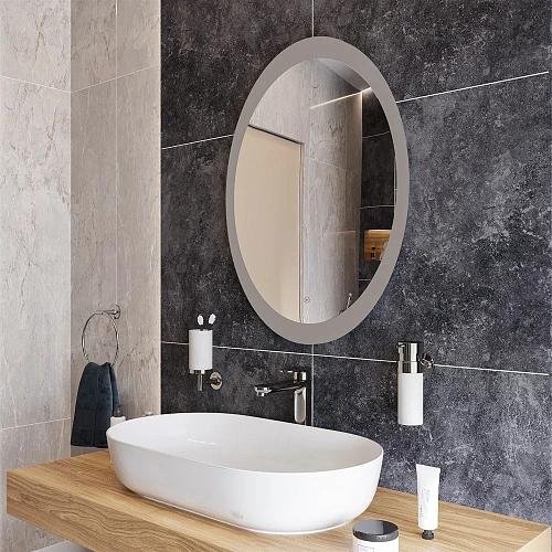 Зеркало DIWO Ярославль 57 с подсветкой, овальное, сенсорный выключатель, в современном стиле 543688 Зеркало DIWO Ярославль 57 с подсветкой, овальное, сенсорный выключатель, в современном стиле 543688