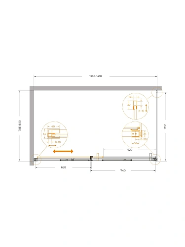Душевой уголок CEZARES PLANE-AH-1-140/80-C-IN 140x80 см Душевой уголок CEZARES PLANE-AH-1-140/80-C-IN 140x80 см