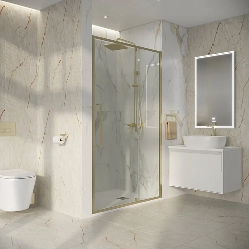 Душевая дверь Niagara Nova NG-45-12ASG (120х195) распашная, золото сатин, стекло прозрачное Душевая дверь Niagara Nova NG-45-12ASG (120х195) распашная, золото сатин, стекло прозрачное