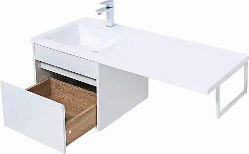 Тумба с раковиной Aquanet Токио 110 L белый (подвесная, 1 ящик) 00239208 Тумба с раковиной Aquanet Токио 110 L белый (подвесная, 1 ящик) 00239208