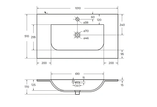 Раковина CEZARES CZR-8099-100/50 Раковина CEZARES CZR-8099-100/50