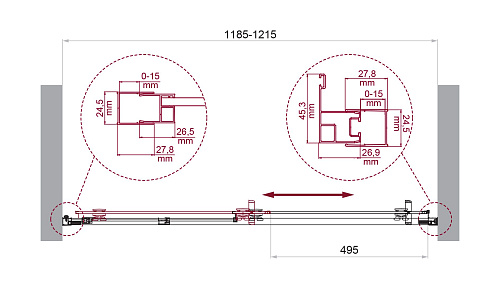 Душевая дверь BelBagno LUCE-BF-1-120-C-Cr Душевая дверь BelBagno LUCE-BF-1-120-C-Cr