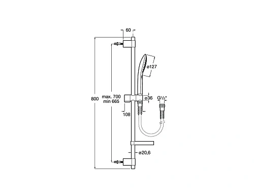 Душевой гарнитур Roca Plenum Go 120/3F 5B1P11CB0 Душевой гарнитур Roca Plenum Go 120/3F 5B1P11CB0