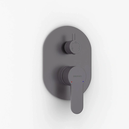 Душевая система BERGES NARDIS 3R встраиваемая, поворотный излив, оружейная сталь 071009 Душевая система BERGES NARDIS 3R встраиваемая, поворотный излив, оружейная сталь 071009