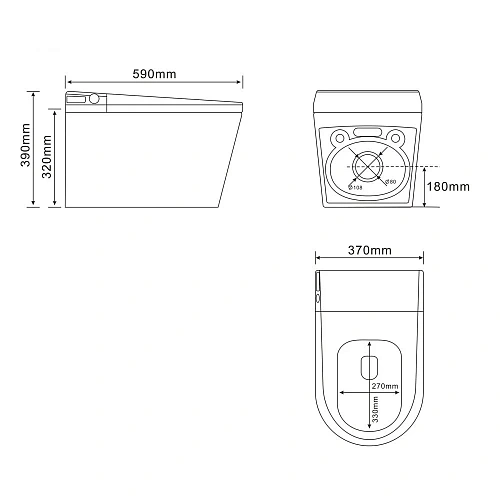 Унитаз SMART ABBER Bequem AC1119S с функией биде белый с крышкой микролифт Унитаз SMART ABBER Bequem AC1119S с функией биде белый с крышкой микролифт