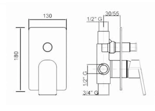 Смеситель для душа CEZARES JUMP-DEV3-01-Q Смеситель для душа CEZARES JUMP-DEV3-01-Q